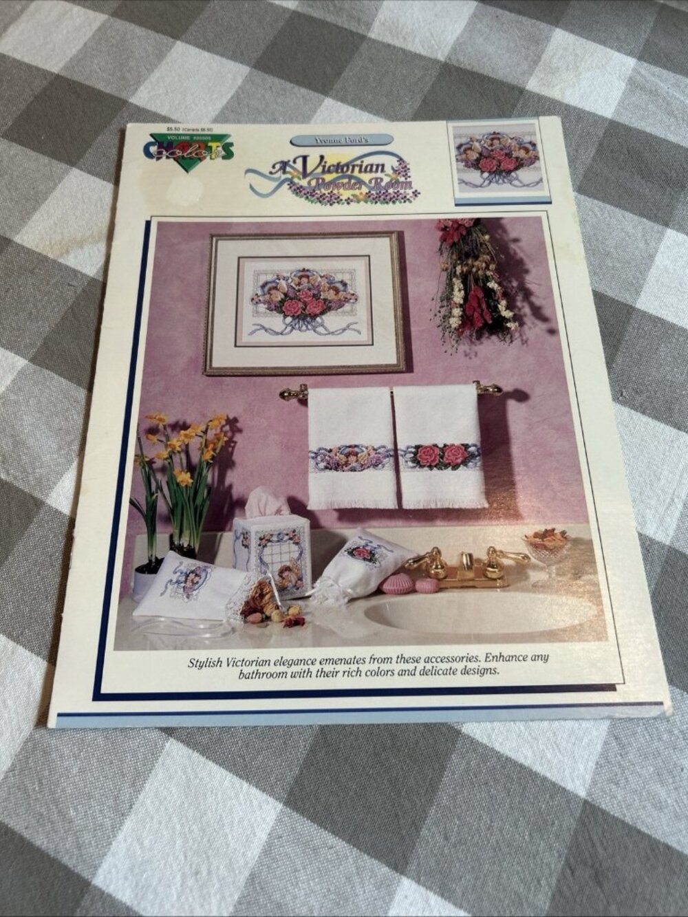 Color Charts Victorian Powder Room Towels Tissues Sachet Cross Stitch Patterns
